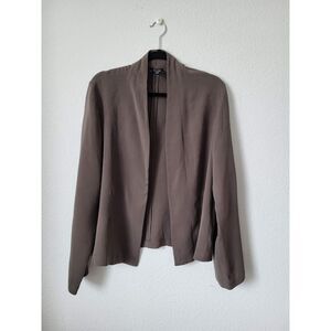 Eileen Fisher Silk Blend Open-Front Cardigan – Size L – 97% Silk / 3% Spandex
